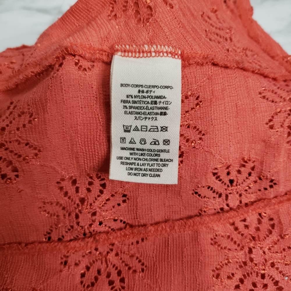 *SOLD* Free People Daisy Pointelle Peplum Top S - Picture 8 of 10